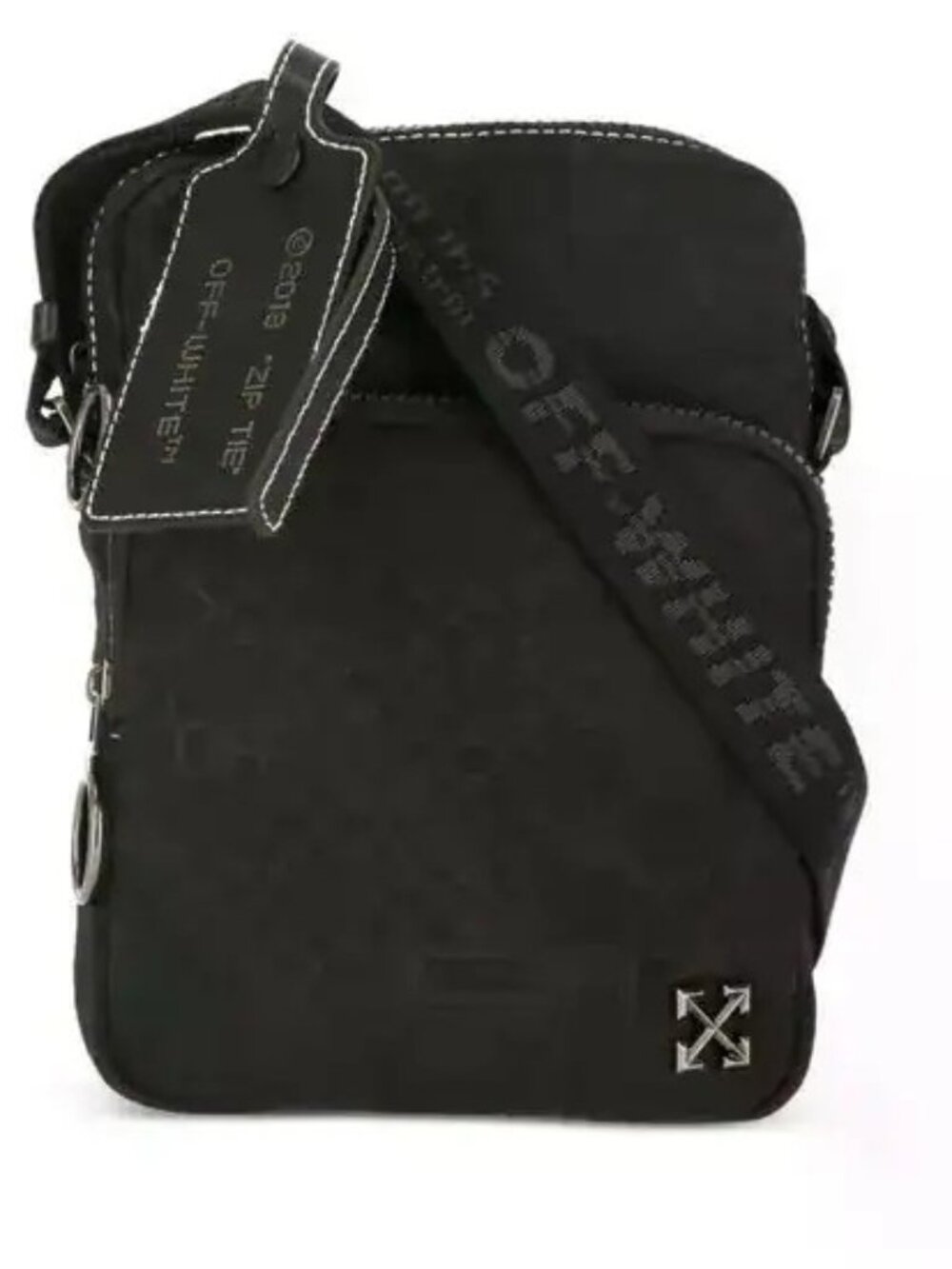Off-White Zip tie Black Logo Messenger Bag